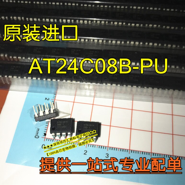 10pcs  ο AT24C08B-PU ATMLU814 08BDIP-8 AT24C08